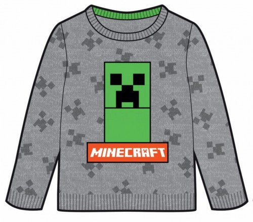 Minecraft Grey gyerek kötött pulóver 12 év / 152 cm