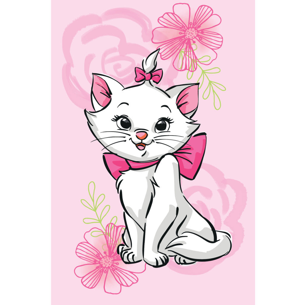 Disney Marie Pink Flower polár takaró 100x150cm