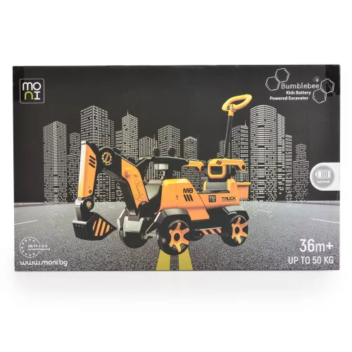 Moni BUMBLEBEE ráülős akkus vezethető kotrógép SÁRGA/FEKETE