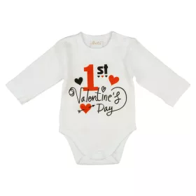   "1st Valentine's day" feliratos valentin napi baba body fehér