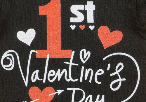 "1st Valentine's day" feliratos valentin napi baba body fekete