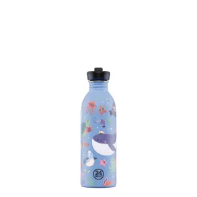   24BOTTLES Kids Urban 500ml rozsdamentes acél kulacs szívószálas kupakkal, Ocean Friends