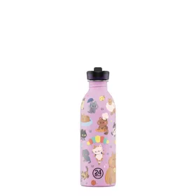   24BOTTLES Kids Urban 500ml rozsdamentes acél kulacs szívószálas kupakkal, Meow Friends