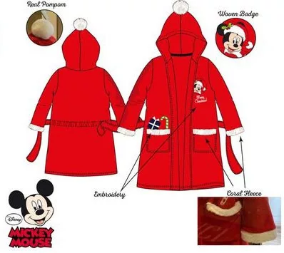Disney Mickey Red Karácsonyi gyerek köntös 6 év / 116 cm