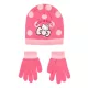Hello Kitty Cute Dots Pink gyerek sapka + kesztyű szett 54 cm