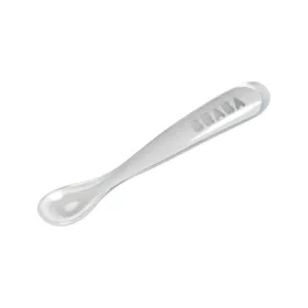   Béaba Ergonomikus Szilikon Hosszú Kiskanál - Halvány köd
