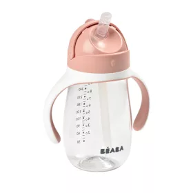   Béaba Szívószálas Ivópohár 300 ml - Sötét rózsaszín