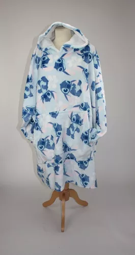 Disney Lilo és Stitch, A csillagkutya Blue belebújós plüss polár takaró, poncsó 7-14 év