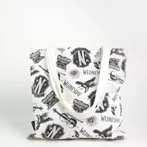 Wednesday Black shopping bag, bevásárlótáska 39 cm
