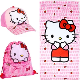   Hello Kitty Apple törölköző, tornazsák, baseball sapka szett