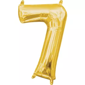 Arany Gold mini szám fólia lufi 7-es 40 cm