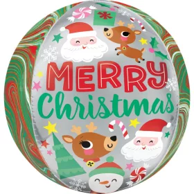 Merry Christmas Festive Friends gömb fólia lufi 40 cm