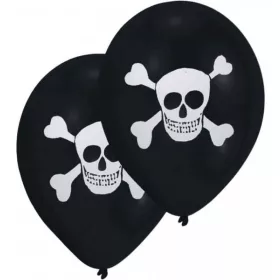 Kalóz Skull léggömb, lufi 8 db-os 10 inch (25,4cm)