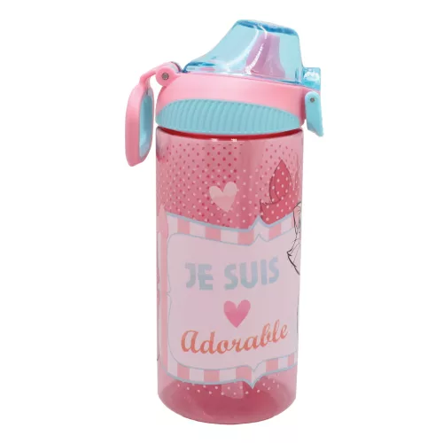 Disney Marie Adorable műanyag szívószálas kulacs akasztóval 450 ml