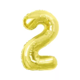 Arany 2-es Light Gold szám fólia lufi 85 cm