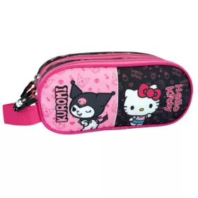 Hello Kitty & Kuromi 2 rekeszes tolltartó 23 cm