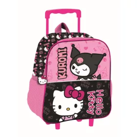   Hello Kitty & Kuromi gurulós ovis 3D hátizsák, táska 32 cm
