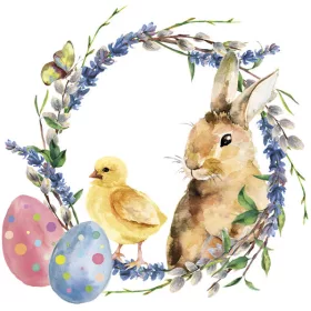 Húsvét Chicken & Rabbit szalvéta 20 db-os 33x33 cm