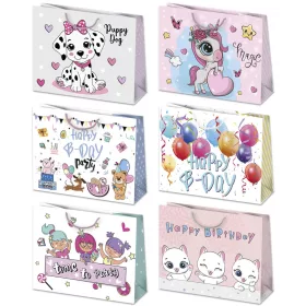   Happy Birthday Sissy papír ajándéktasak, ajándékzacskó 30x23x10 cm