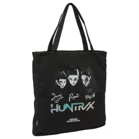   K-pop Démonvadászok Black cipzáras vászon válltáska, bevásárlótáska 38 cm