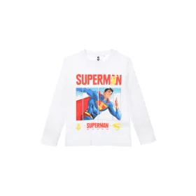   Superman White gyerek hosszú póló, felső 4 - 10 év / 104 - 140 cm