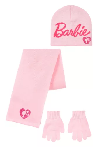 Barbie Pink gyerek sapka + sál + kesztyű szett 52-54 cm