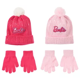 Barbie Pink flitteres gyerek sapka + kesztyű szett 52-54 cm