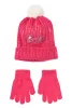 Barbie Pink flitteres gyerek sapka + kesztyű szett 52-54 cm