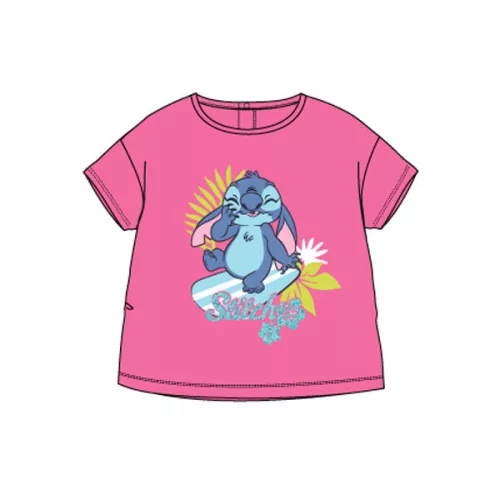 Disney Lilo és Stitch, A csillagkutya Surf Pink baba póló, felső 6-24 hó