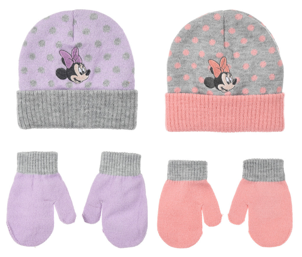 Disney Minnie Dots baba sapka + kesztyű szett 48-50 cm